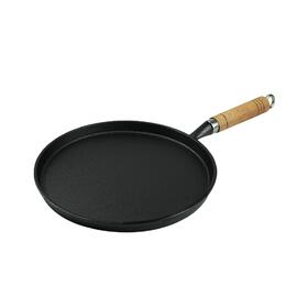 Сковорода для блинов 26 см h2,3 см чугун с дерев. ручкой черная ИНДУКЦИЯ P.L. Proff Cuisine