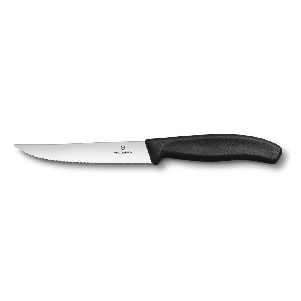 Нож для стейка 12 см черная ручка Victorinox