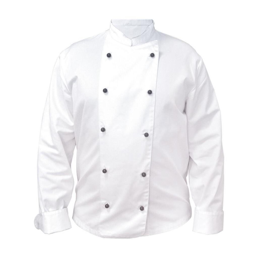 Куртка поварская Chef S с длинным рукавом и черными пуклями