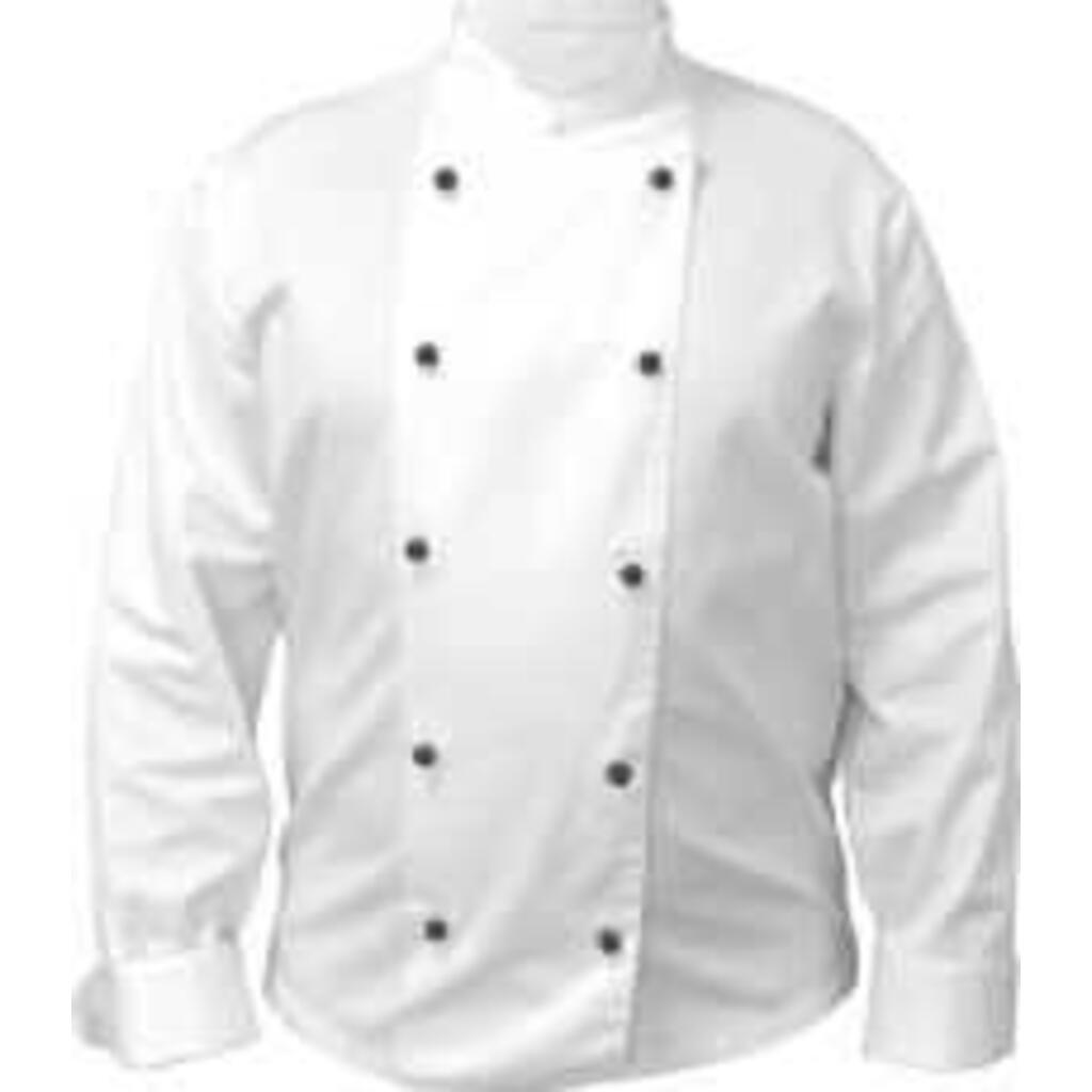 Куртка поварская Chef XL с длинным рукавом и черными пуклями, состав: 65% полиэстер, 35%