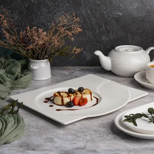 Блюдо для подачи 30,5*24,5 см h1,5 см Asymmetry белое фарфор P.L. Proff Cuisine [1]