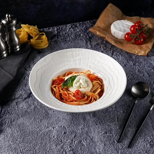 Тарелка глубокая 340 мл d 25 см h7,7 см для пасты, для супа White Raw Wood P.L. Proff Cuisine [3]