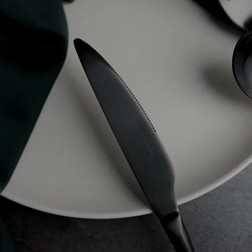 Нож столовый 23,5 см матовый черный цвет PVD Alessi-Black P.L. [12]