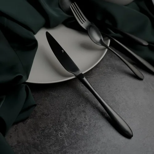 Нож столовый 23,5 см матовый черный цвет PVD Alessi-Black P.L. [12]