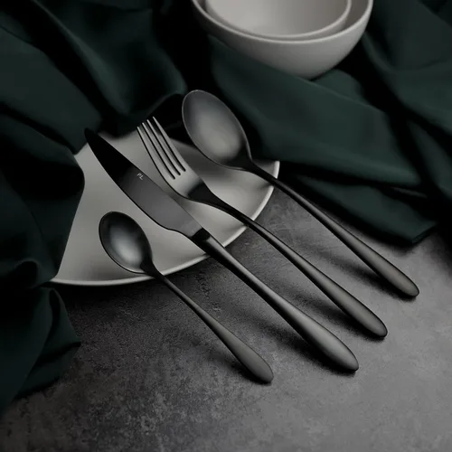 Нож столовый 23,5 см матовый черный цвет PVD Alessi-Black P.L. [12]