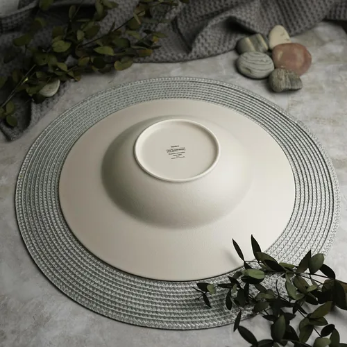 Тарелка глубокая 400 мл d 27 см h5 см для пасты Light Grey Noble [6]