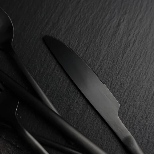 Нож столовый 22 см матовый черный цвет Black Sapporo PVD P.L. - Davinci [12]