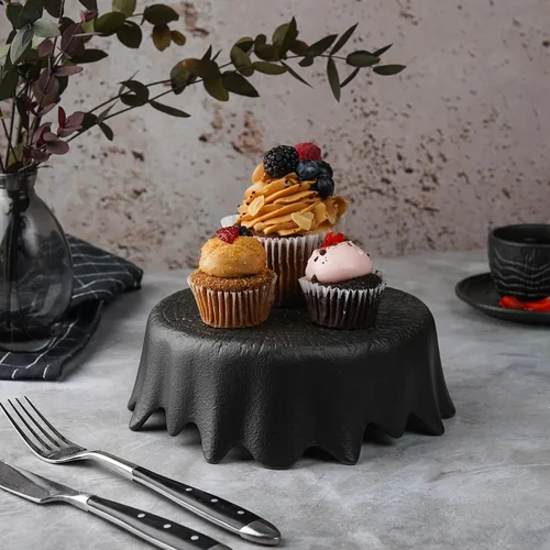 Блюдо круглое для подачи d 16 см h6,2 см Black Raw Wood P.L. Proff Cuisine [6]