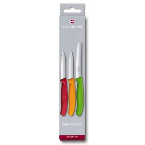 Набор ножей Victorinox с цветными ручками, 3 предмета