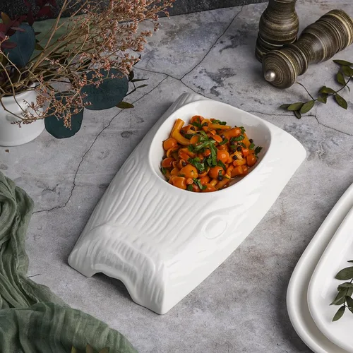Блюдо прямоугольное 25*16 см h4 см 250 мл Oyster белое фарфор P.L. Proff Cuisine [1]