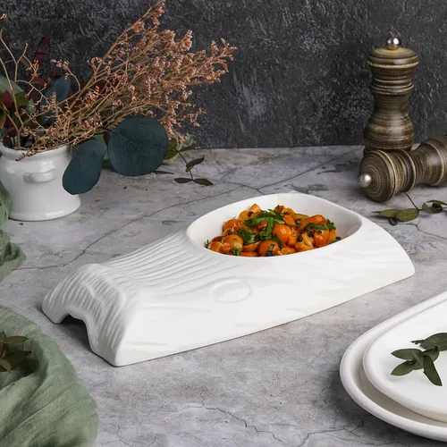 Блюдо прямоугольное 25*16 см h4 см 250 мл Oyster белое фарфор P.L. Proff Cuisine [1]