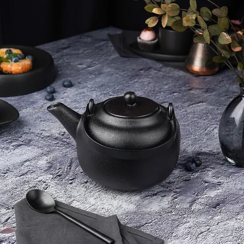 Чайник 950 мл d 14 см h10,5 см с ситом Smooth Black Raw Stellar P.L. Proff Cuisine [1]