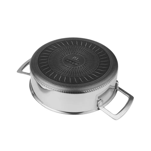 Кастрюля  4 л 26/23*15 см с крышкой New Kitchen Honeycombs нерж. с антиприг. покр. ИНДУКЦИЯ P.L.