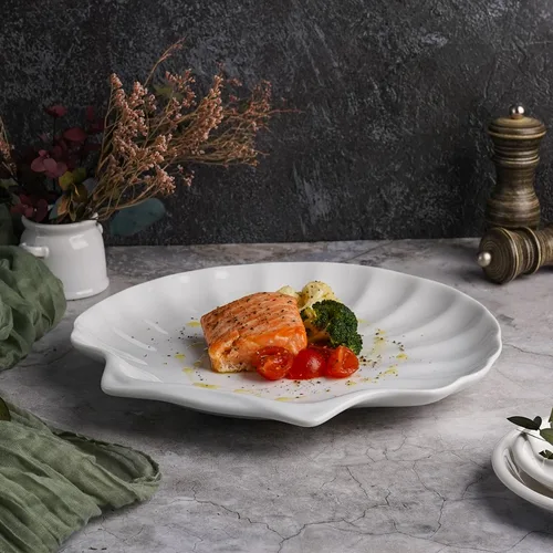 Блюдо овальное 30*28 см h3,5 см "Ракушка" Seashell White P.L. Proff Cuisine [1]