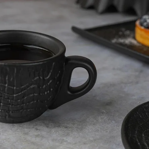 Кофейная пара 100 мл d 7 см h5,2 см Black Raw Wood P.L. Proff Cuisine [6]