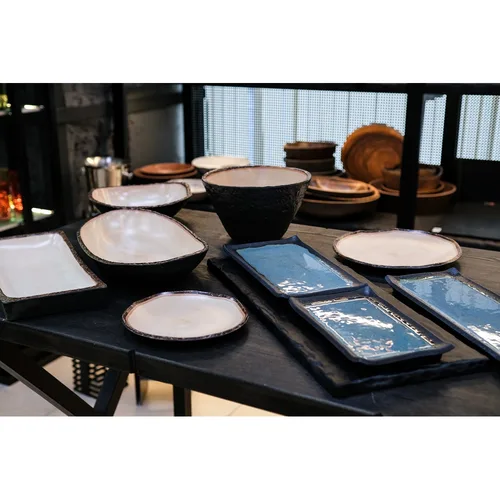 Блюдо 32*17,6*2 см прямоуг. Turquoise black пластик меламин P.L. Proff Cuisine