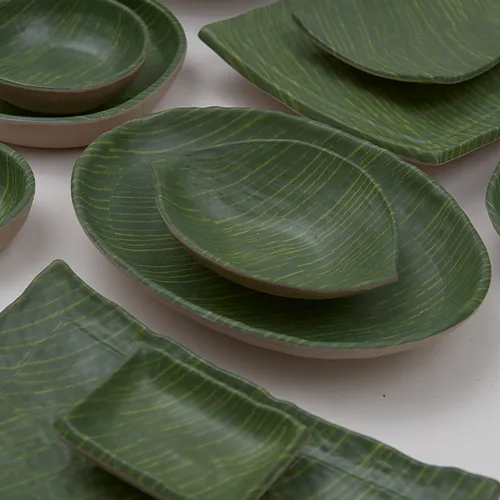 Блюдо 20,5*3 см круглое Green Banana Leaf пластик меламин P.L. Proff Cuisine