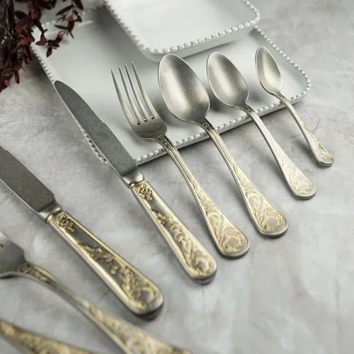 Вилка столовая 20,2 см матовая с золотом Lord Vintage Style P.L. Proff Cuisine [12] 