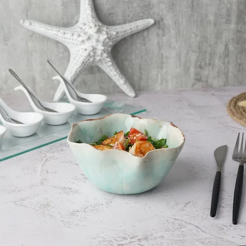 Салатник  450 мл 14*13,8 см h7 см емкость для закусок Sea Blue Flower Frutti di Mare P.L. [1]