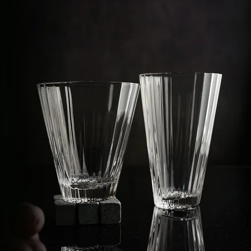 Стакан Хайбол 360 мл "Fire Optical" d 8,4 см h14 см оптические грани дно овал P.L. - BarWare [6]
