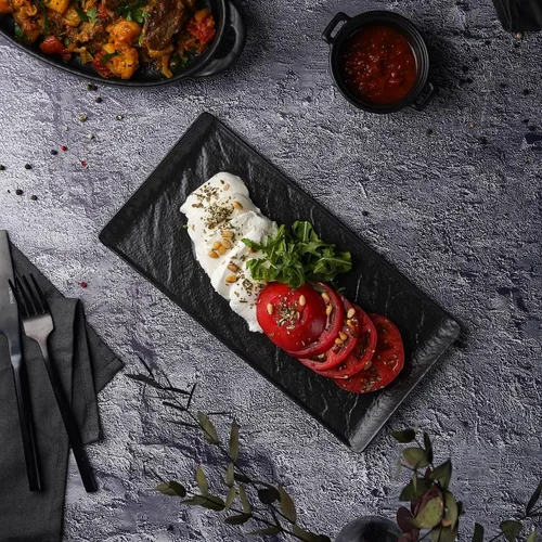 Блюдо прямоугольное 29,5*15 см h1,6 см с бортами Side Up2 Black Raw Stellar P.L. Proff Cuisine [1]