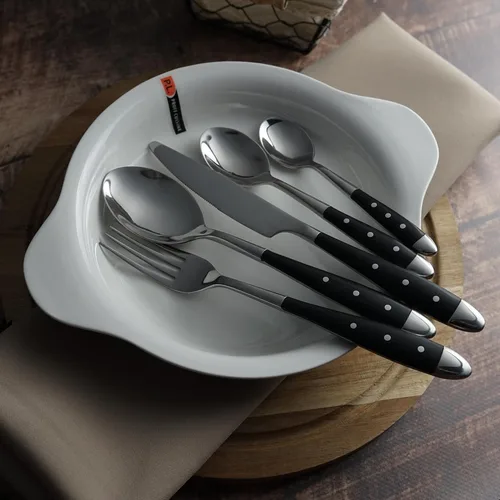 Вилка столовая 21 см ручка черный пластик Grazia P.L. Proff Cuisine [12]