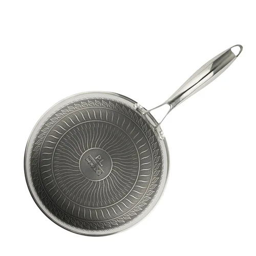 Сковорода Вок (WOK) 28/19 см, h 8,6 см New Kitchen Honeycombs нерж. с антиприг. покр. ИНДУКЦ. P.L.