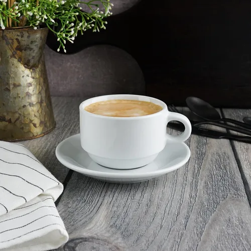 Чайная пара 240 мл белая d 9,2 см h6,3 см фарфор Glory Eco Stackable P.L. Proff Cuisine [6]
