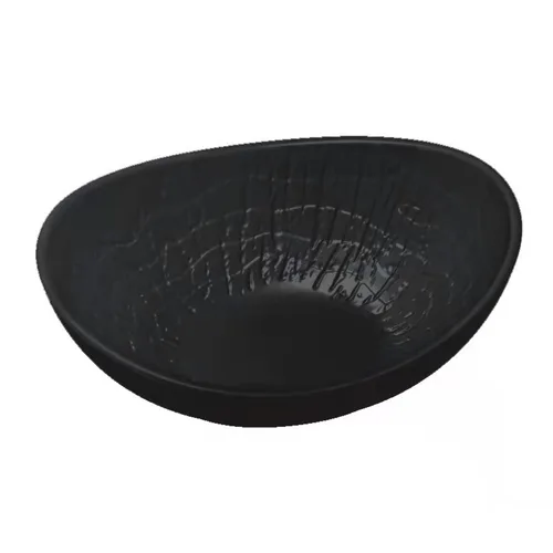Салатник 300 мл овальный 16*12 см h6 см емкость для закусок Black Raw Wood P.L. [6]