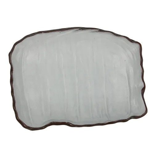 Блюдо прямоугольное 26*20 cм h3 cм 450 мл Crush White Matt New Brown Taiga P.L. [1]
