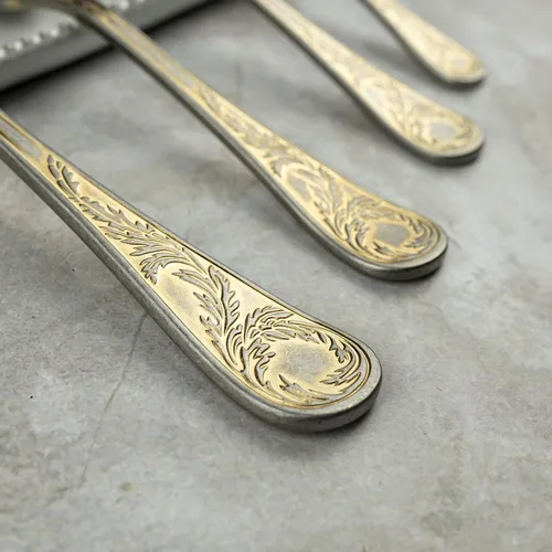 Вилка десертная 17,5 см матовая с золотом Lord Vintage Style P.L. Proff Cuisine [12] 