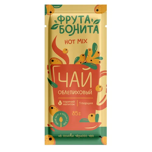 Основа для горячих напитков Чай Облепиха 85гр сашет Хот Микс Фрута Бонита [20]