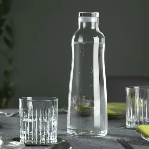 Бутылка графин для воды 1 л с крышкой хр. стекло Eco Bottle d 9 см h27,2 см RCR [1]