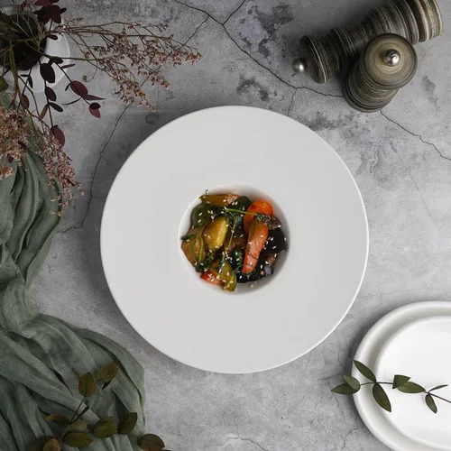 Тарелка глубокая 100 мл d 24/10 см h4 см для пасты белая фарфор P.L. Proff Cuisine [6]