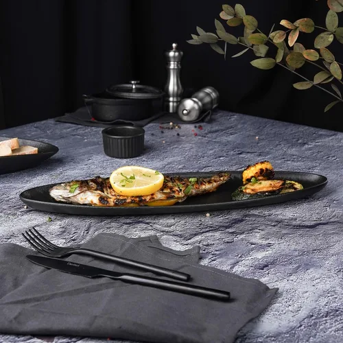 Блюдо овальное 40*11,5 см h2,4 см Smooth Black Raw Stellar P.L. Proff Cuisine [4]