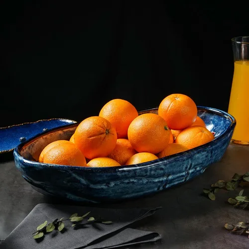 Блюдо овальное 51*29 см h12 см глубокое 5,5 л Aqua Blue Style Buffet P.L. [1] 
