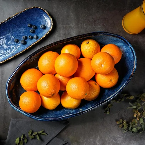 Блюдо овальное 51*29 см h12 см глубокое 5,5 л Aqua Blue Style Buffet P.L. [1] 