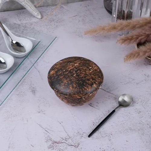 Емкость для подачи 260 мл с крышкой d 9,5/4,5 см h8,5 см Dark Brown Mushroom Frutti di Mare P.L. [1]