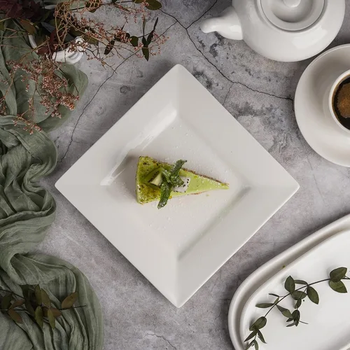 Тарелка 21,5*21,5 см h2,2 см квадратная белая фарфор P.L. Proff Cuisine [4]