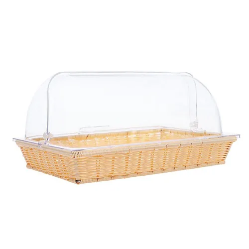 Корзина для хлеба и выкладки 41,5*28 см h6,5 см с откидной Roll-top крышкой ротанг SUNNEX