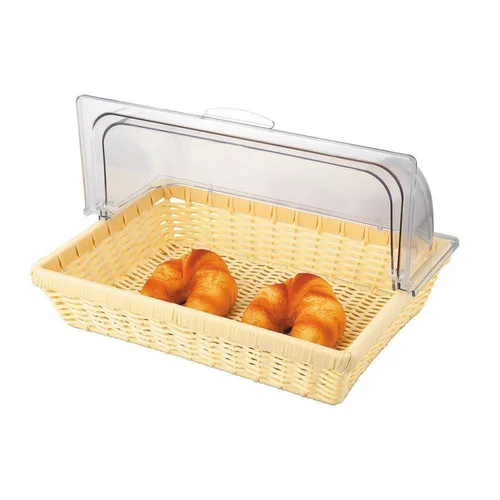 Корзина для хлеба и выкладки 41*28 см h8,5 см с откидной Roll-top крышкой ротанг SUNNEX