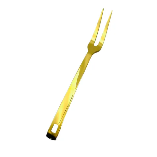 Вилка для мяса поварская 27,5 см сервировочная Square Tip нерж. цвет золото PVD P.L. Proff Cuisine