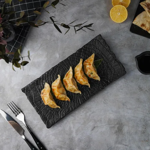 Блюдо прямоугольное 30*15 см h2,5 см с бортом Side Up1 Black Raw Wood P.L. Proff Cuisine [4]
