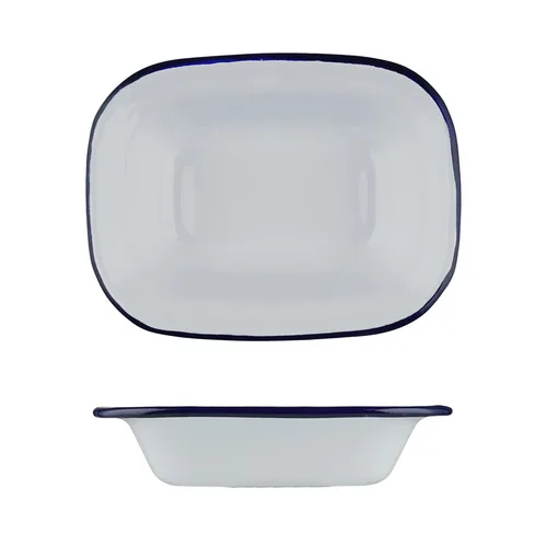 Блюдо для подачи 16*12 см h4 см 250 мл Blue Rim эмалированая сталь SUNNEX [1] 