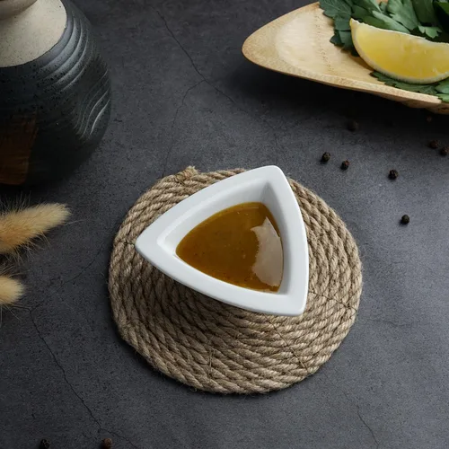 Соусник  20 мл 8*8 см h2,5 см Mini Mix треугольник белый фарфор P.L. Proff Cuisine [6] 