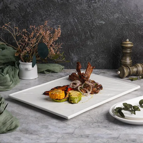 Блюдо прямоугольное 36*25,5 см h2 см Relief белое фарфор P.L. Proff Cuisine [1]