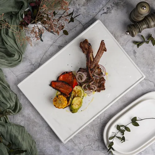 Блюдо прямоугольное 36*25,5 см h2 см Relief белое фарфор P.L. Proff Cuisine [1]