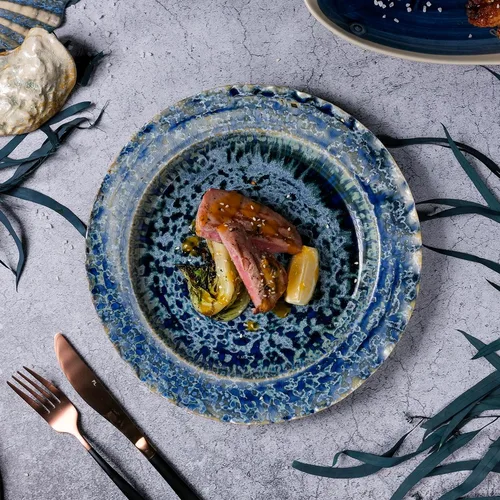 Тарелка d 28,5 см h3,5 см Frosty Velvet Northern Blue Frutti di Mare P.L. [1]