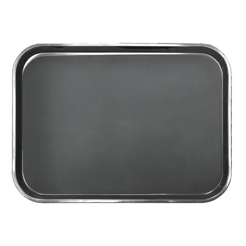 Поднос прорезиненный 40*30*2 см прямоуг. черный пластик P.L. - BarWare
