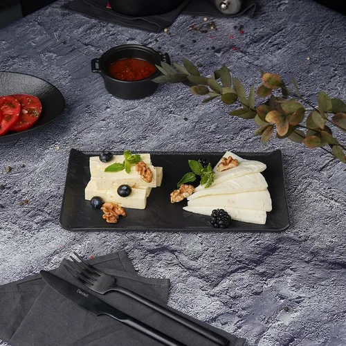 Блюдо прямоугольное 26*13 см h1,6 см с бортами Side Up2 Black Raw Stellar P.L. Proff Cuisine [4]